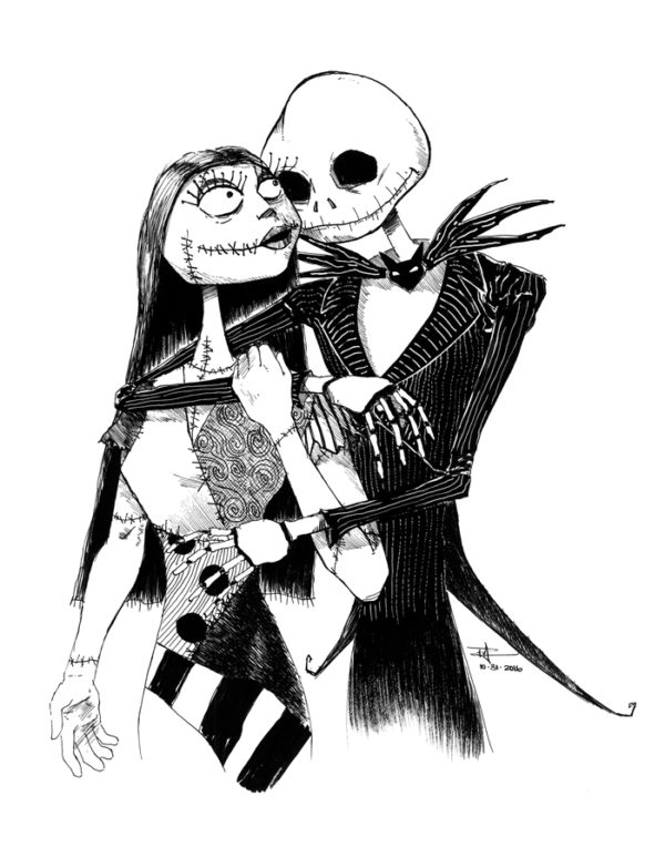 Jack Skellington And Sally - Original Art